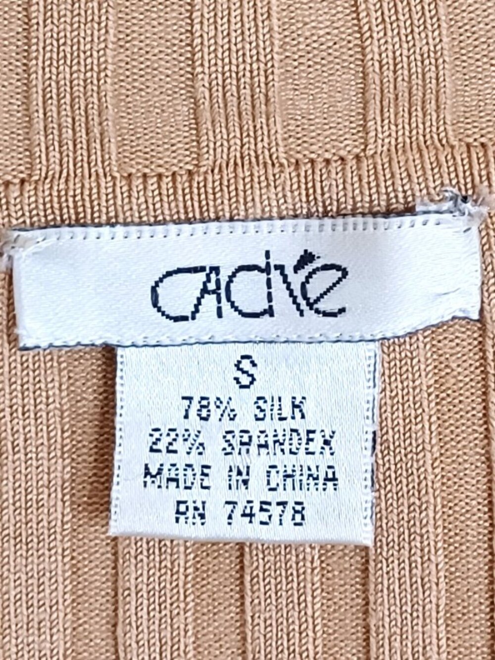 Cache Gold Taupe Long Sleeve Zip Up Jacket Top - Size Small - Silk Spandex - Picture 4 of 4